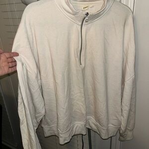 GAP Men's Cream Zip-Up Sweater